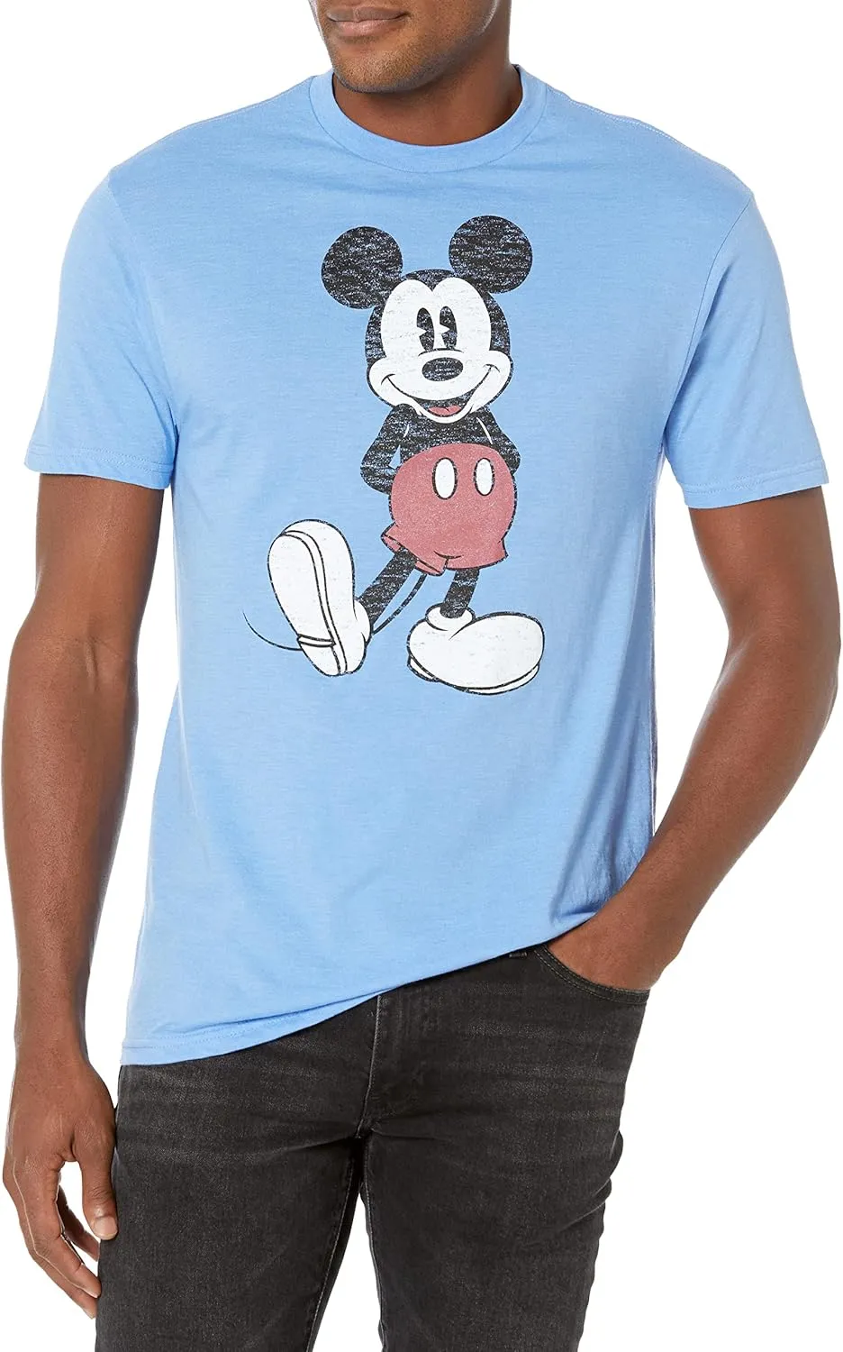 Disney Men's Full Size Mickey Mouse Distressed Look T-Shirt