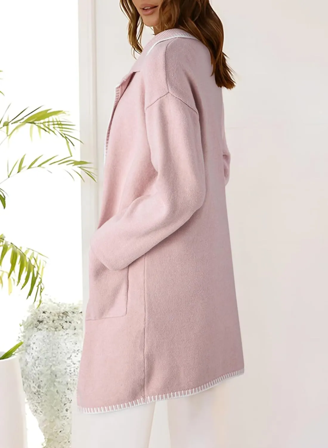 Dokotoo Womens Casual Long Cardigan Sweaters 2024 Winter Coats Fall Jacket Knit Coatigan Outwear with Pockets