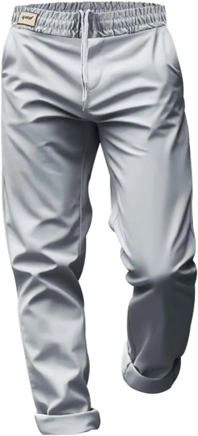 Dress Pants for Men Baggy Lightweight Drawstring Waist Chino Pants Quick Dry Business Casual Pants with Pockets