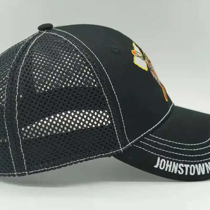 Embroidered Breathable Outdoor Baseball Hat - Black
