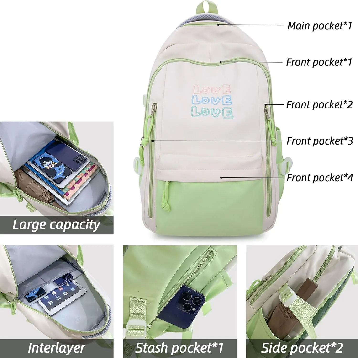 Fashion Backpack Cute Casual Bookbags Laptop Bag Lightweight Travel Daypacks (Blue)