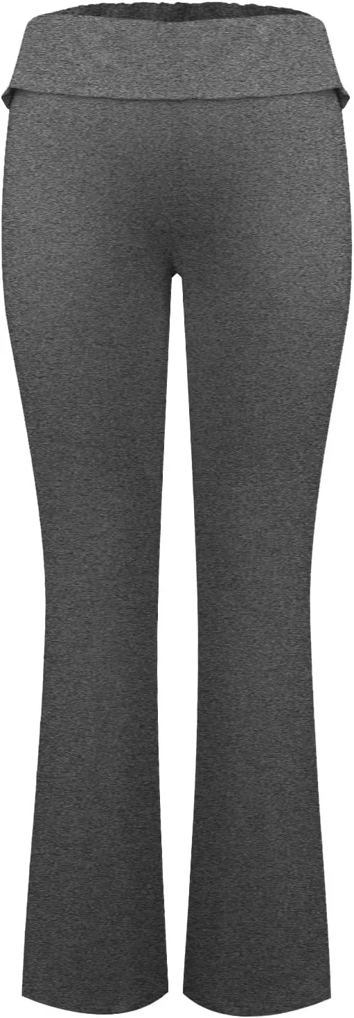Flared Sweatpants Fold Over Yoga Pants High Waisted Plus Size Workout Leggings Fall Trouser Pants Tall