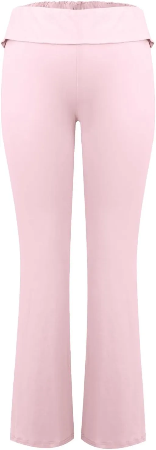 Flared Sweatpants Fold Over Yoga Pants High Waisted Plus Size Workout Leggings Fall Trouser Pants Tall