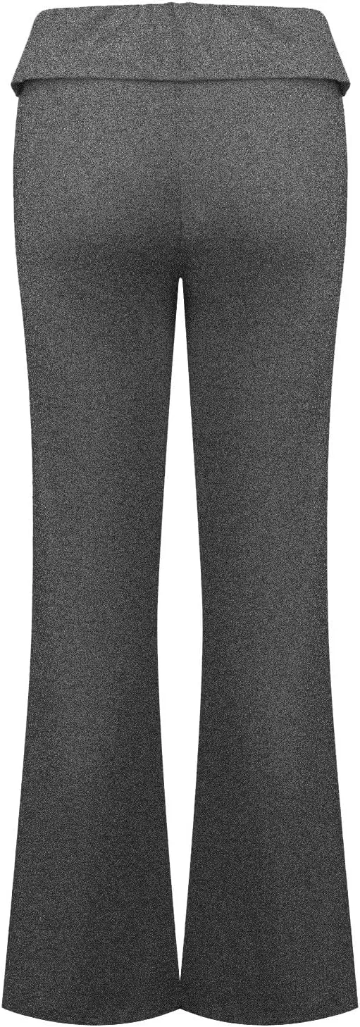 Flared Sweatpants Fold Over Yoga Pants High Waisted Plus Size Workout Leggings Fall Trouser Pants Tall