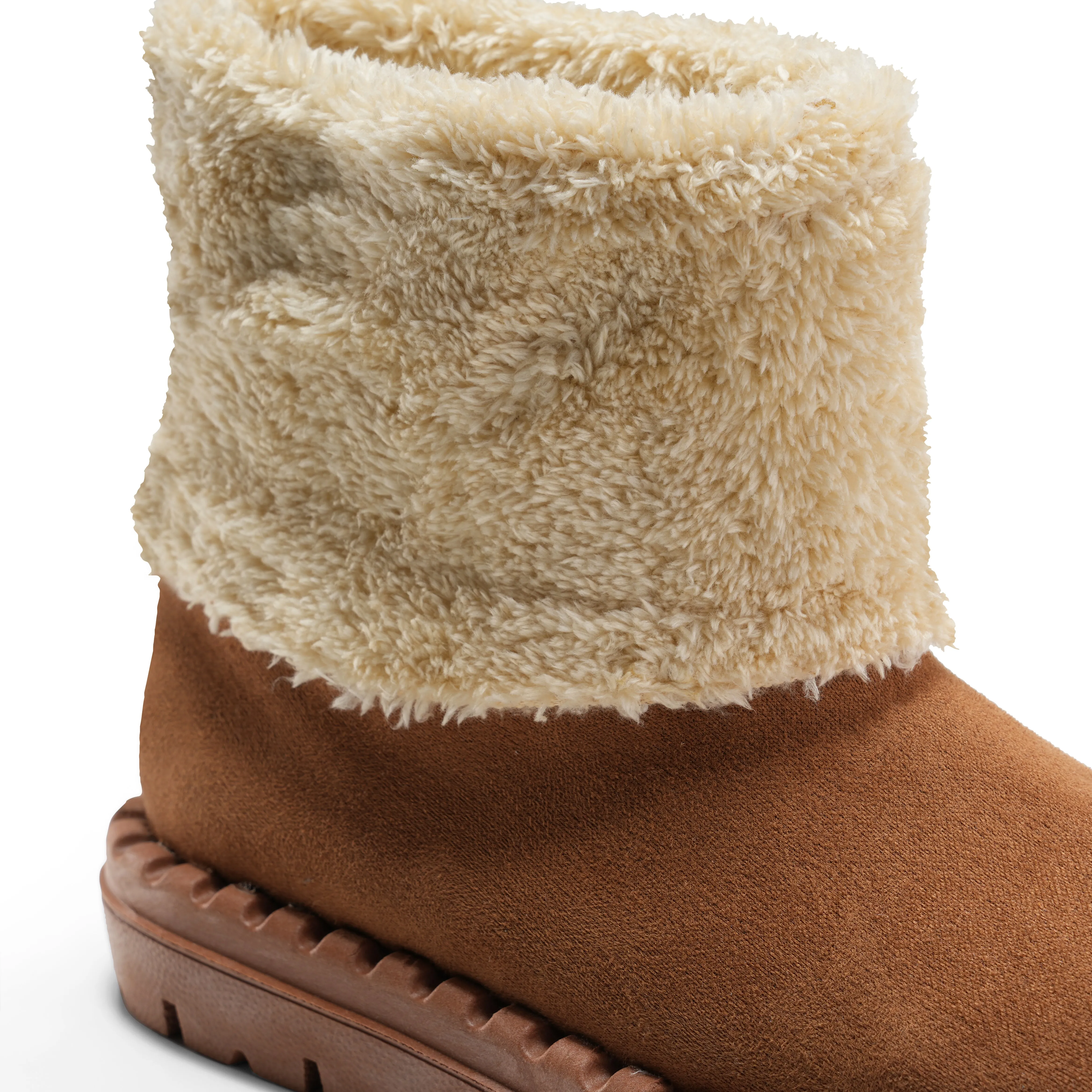 Fold-Over Sherpa-Lined Winter Boots - Camel