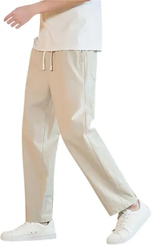 GIERIDUC Casual Loose Pant for Men Men's Flat Front Relaxed Straight Pant Mens Cargo Pants Slim Fit Dress Pants for Big Guys