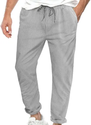 GIERIDUC Men's Athletic Running Joggers Mens Super Skinny Black Trousers Pants with The Long Strings Mens Long Running Pants