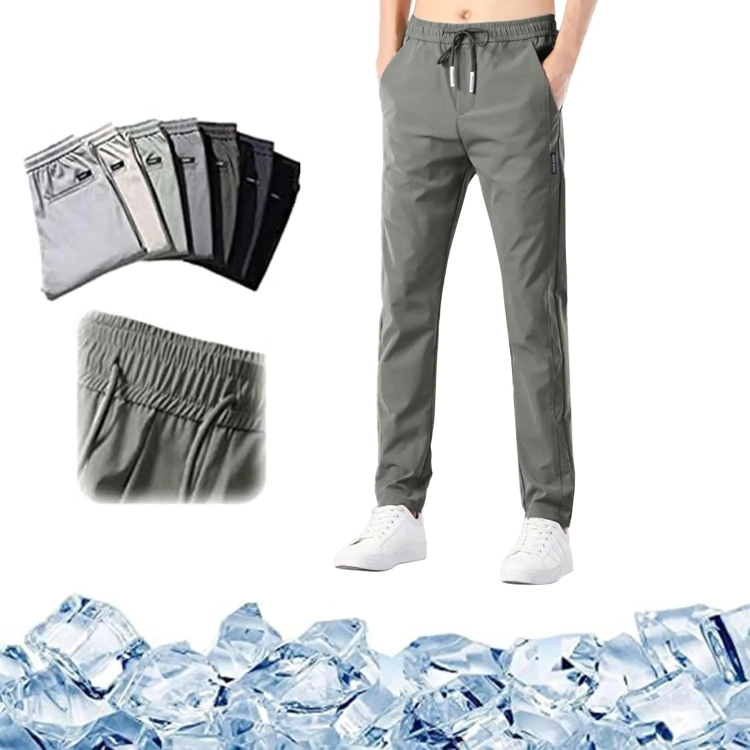 GIERIDUC Men's Drawstring Waist Cargo Pants Mens Cargo Shorts Size 33 Waist Mens Long Underwear Pants Fleece Cargo Pants Men