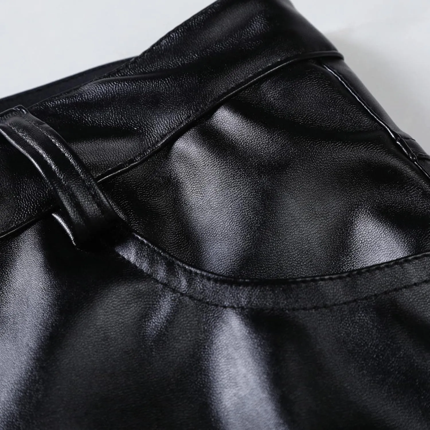 GIERIDUC Men's Faux Leather Pants Reversible Basketball Jerseys for Men Extra Long Lounge Pants Mens Athletic Dress Pants Men