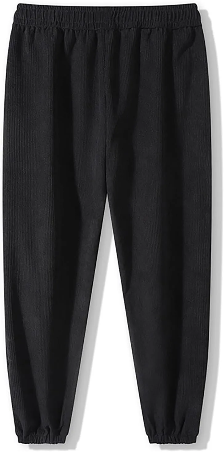 GIERIDUC Mens Fleece Joggers Workout Gym Running Pants Athletic Warm Sweatpants Active Winter Thicken Track Pants with Pocket