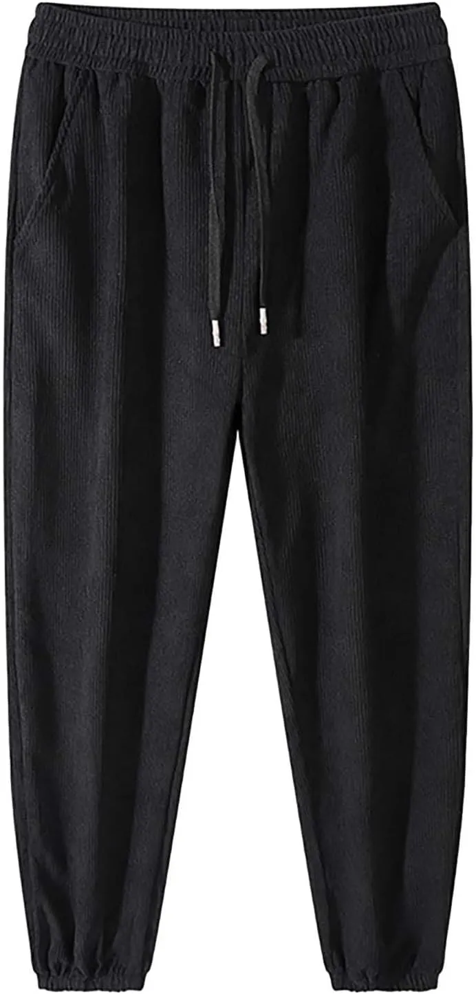 GIERIDUC Mens Fleece Joggers Workout Gym Running Pants Athletic Warm Sweatpants Active Winter Thicken Track Pants with Pocket