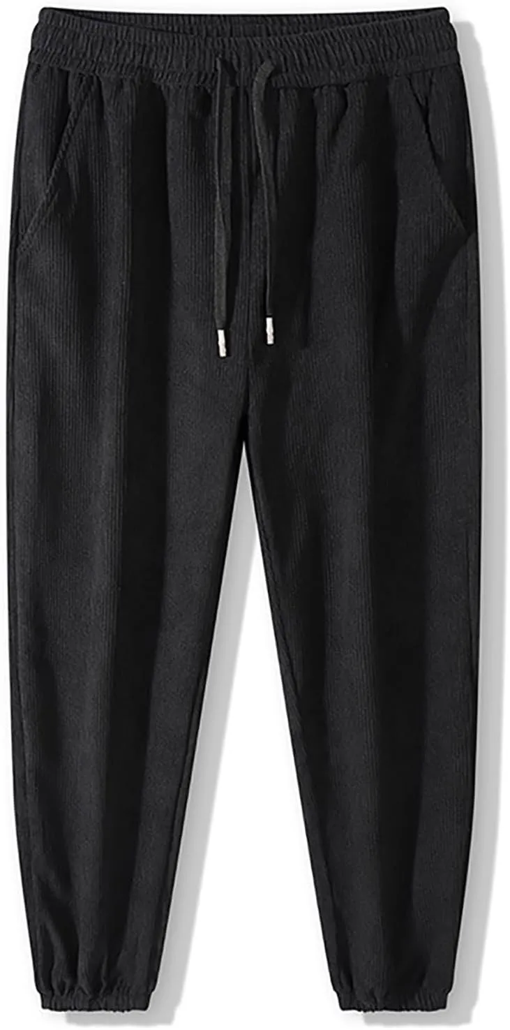 GIERIDUC Mens Fleece Joggers Workout Gym Running Pants Athletic Warm Sweatpants Active Winter Thicken Track Pants with Pocket