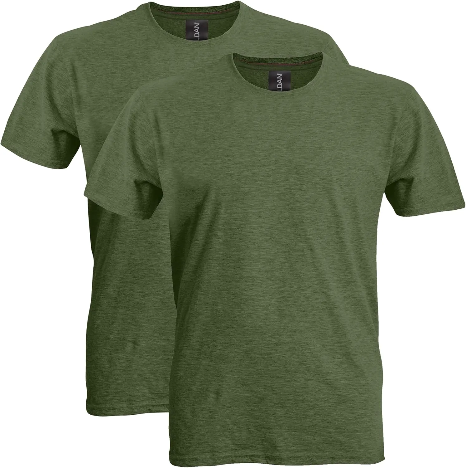 Gildan Adult Softstyle Cotton T-Shirt, Style G64000, Multipack, Heather Military (2-Pack), Medium