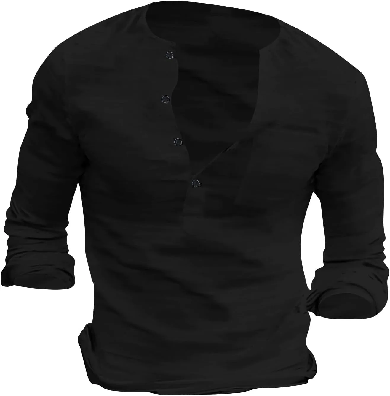 Henley Shirts for Men Long Sleeve Fitted Cotton Summer Casual V Neck Work Soft T Shirts Beach Vacation Basic Tees
