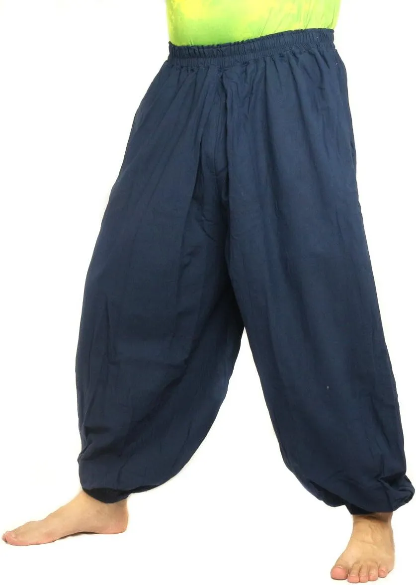 High Cut Balloon Harem Pants One Size Cotton Unisex for Men and Women 