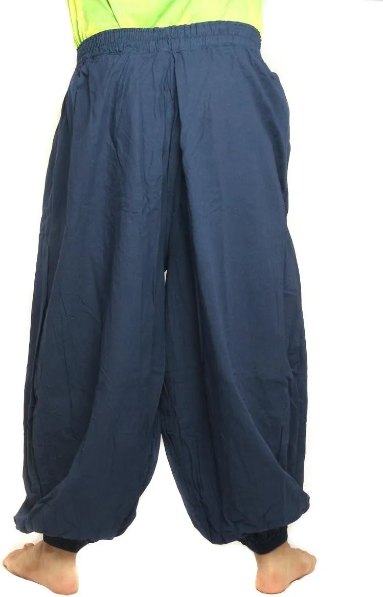 High Cut Balloon Harem Pants One Size Cotton Unisex for Men and Women 