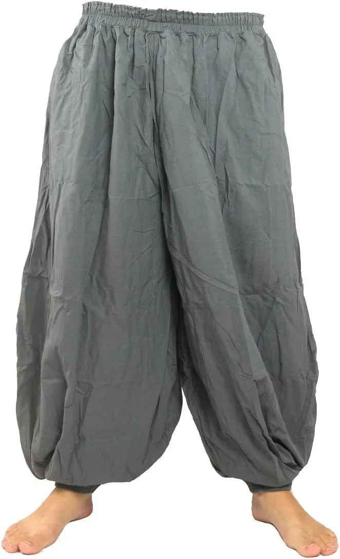 High Cut Balloon Harem Pants One Size Cotton Unisex for Men and Women 