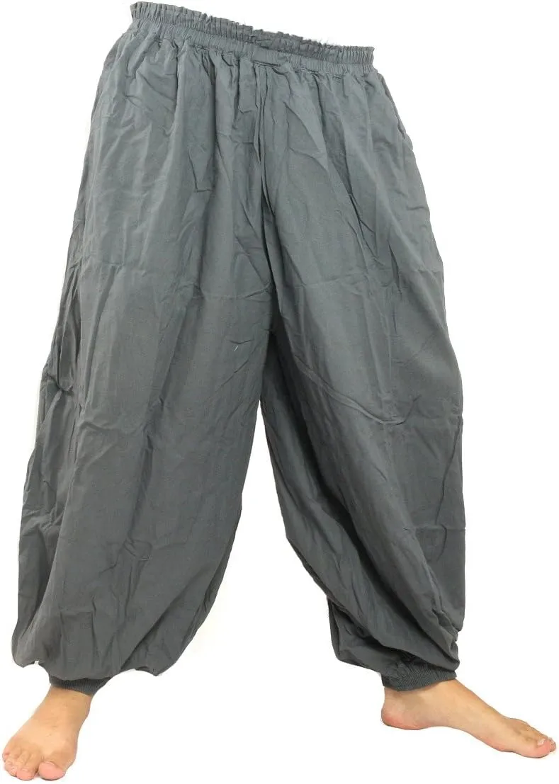 High Cut Balloon Harem Pants One Size Cotton Unisex for Men and Women 