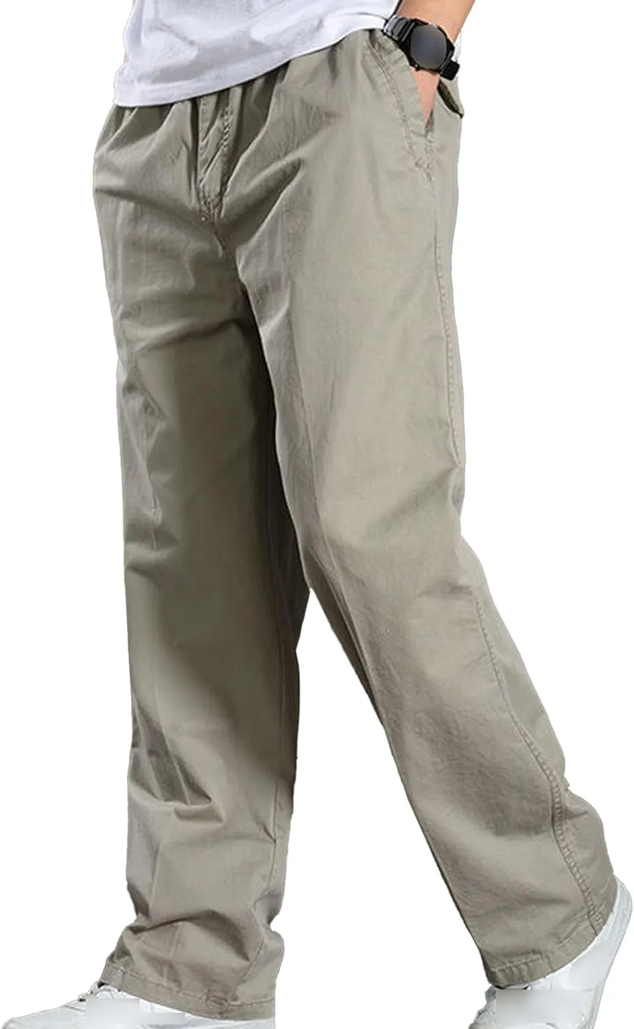 JEShifangjiusu Men'S Comfort Stretch Cotton Chino Pants Skinny Slim Fit Casual Jeans Straight Fashion Dress Denim Pants
