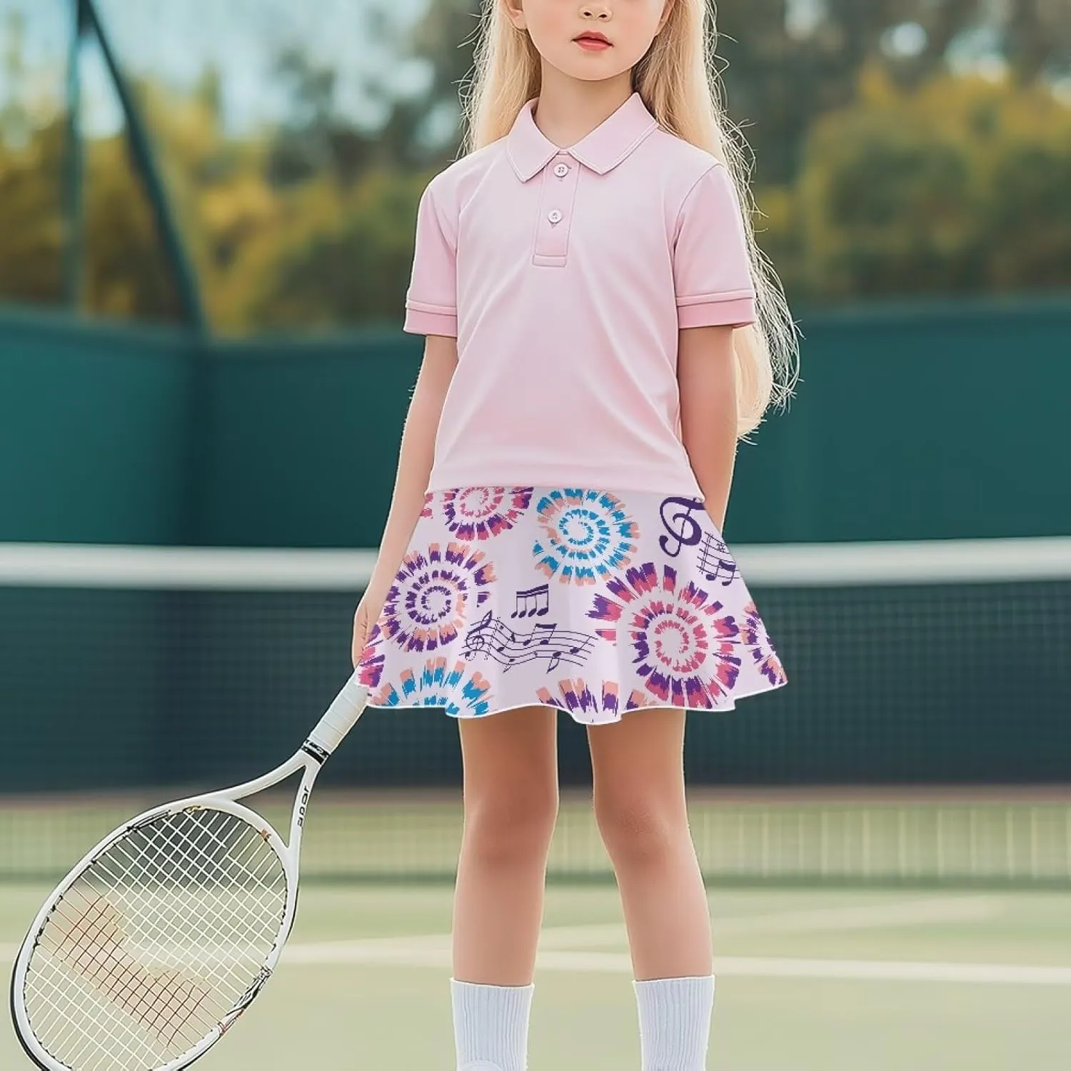 Kids 2 in 1 Skorts for Girls Tennis Athletic Skirts with Pockets 5-14 Years Casual High Waisted Comfy Skorts