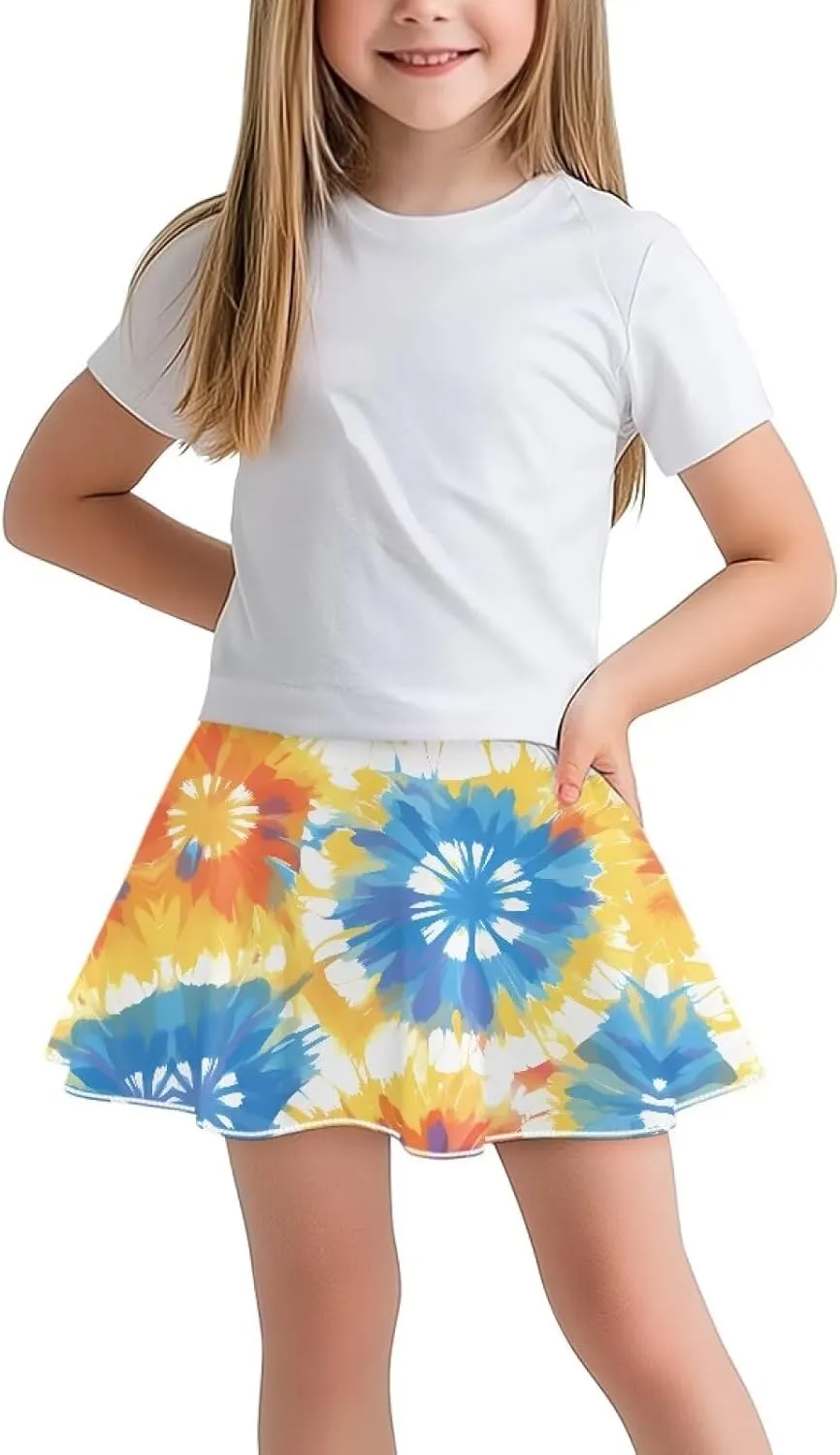 Kids 2 in 1 Skorts for Girls Tennis Athletic Skirts with Pockets 5-14 Years Casual High Waisted Comfy Skorts