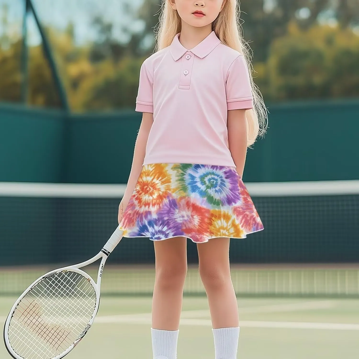 Kids 2 in 1 Skorts for Girls Tennis Athletic Skirts with Pockets 5-14 Years Casual High Waisted Comfy Skorts