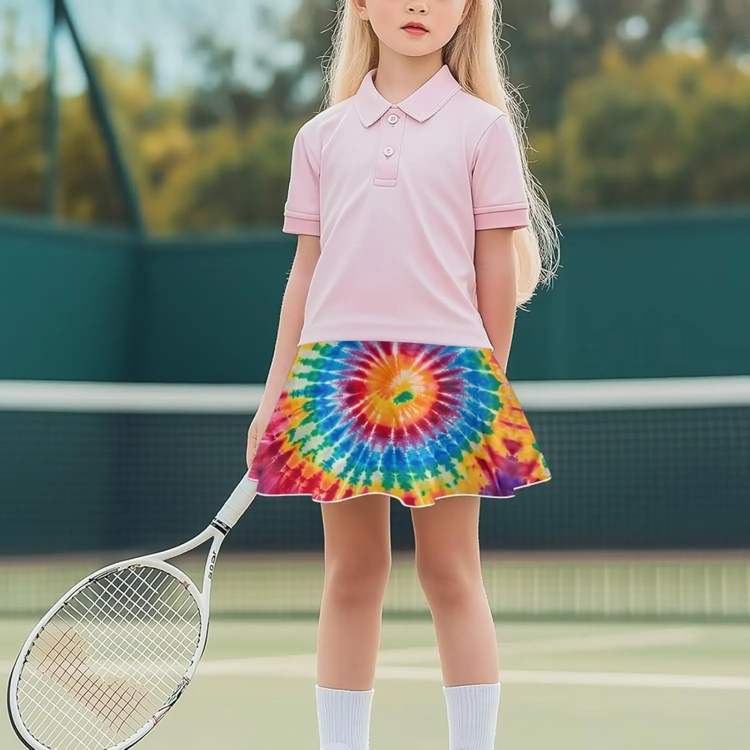Kids 2 in 1 Skorts for Girls Tennis Athletic Skirts with Pockets 5-14 Years Casual High Waisted Comfy Skorts