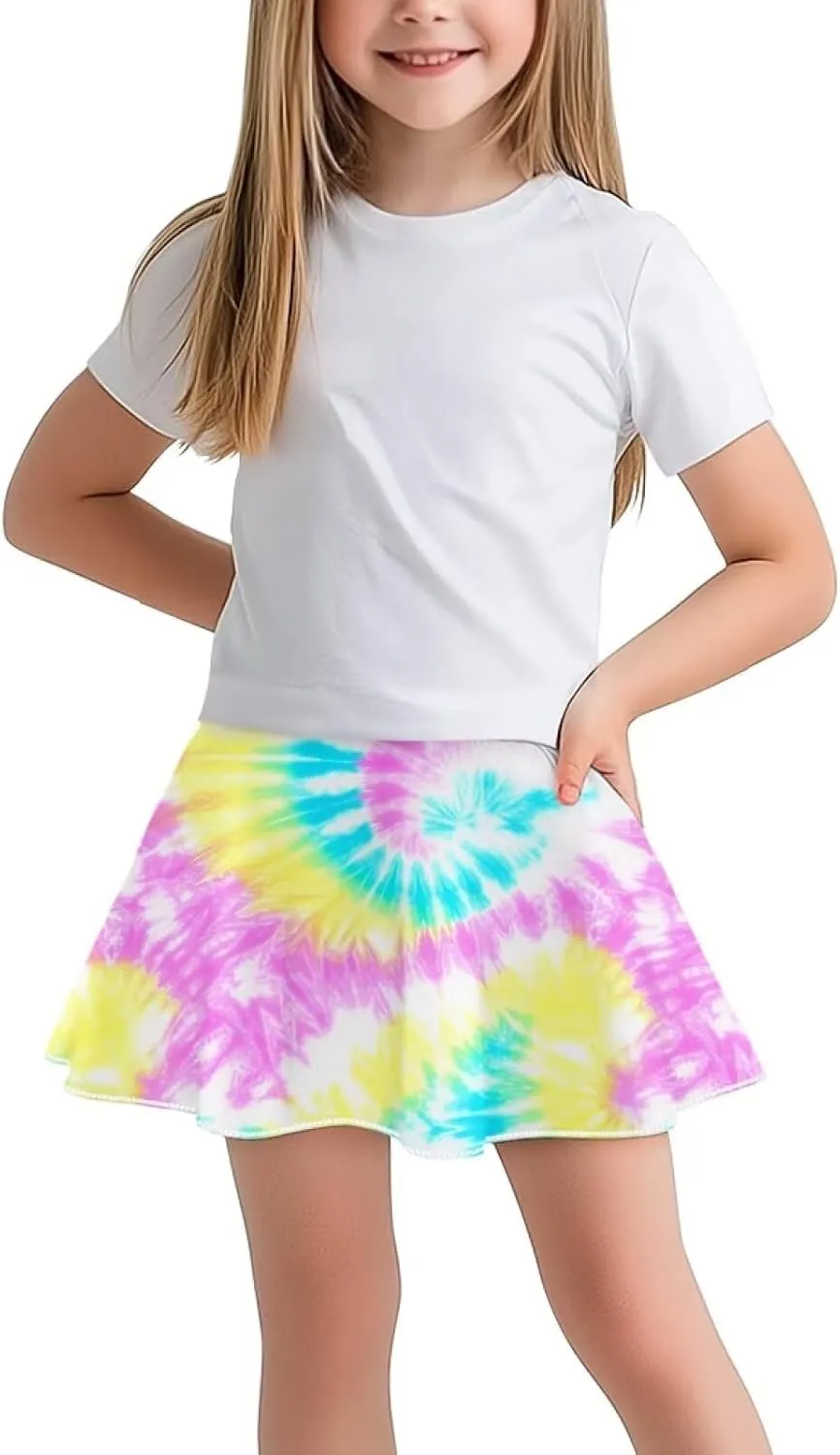 Kids 2 in 1 Skorts for Girls Tennis Athletic Skirts with Pockets 5-14 Years Casual High Waisted Comfy Skorts
