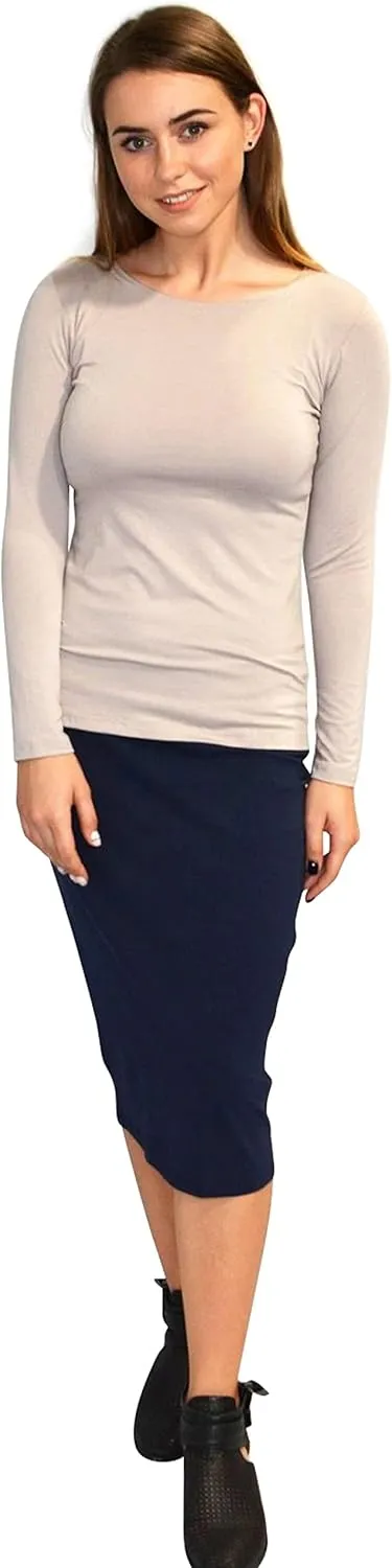 Kosher Casual High Neck Long Sleeve Top for Women Modest Layering Undershirt from