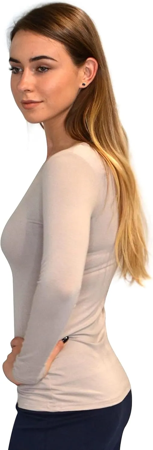 Kosher Casual High Neck Long Sleeve Top for Women Modest Layering Undershirt from