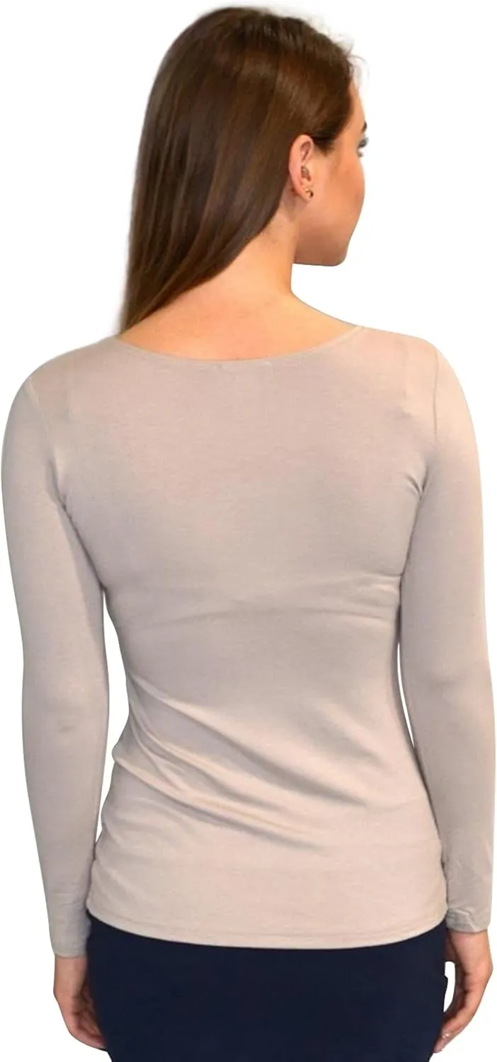 Kosher Casual High Neck Long Sleeve Top for Women Modest Layering Undershirt from