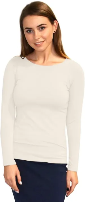 Kosher Casual High Neck Long Sleeve Top for Women Modest Layering Undershirt from