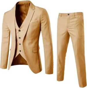 LCMTWX Men'S Suits Slim 3 Suit Business Wedding Party Jacket Vest & Pants Coat Big And Tall Suits For Men 3 Piece Suit 3