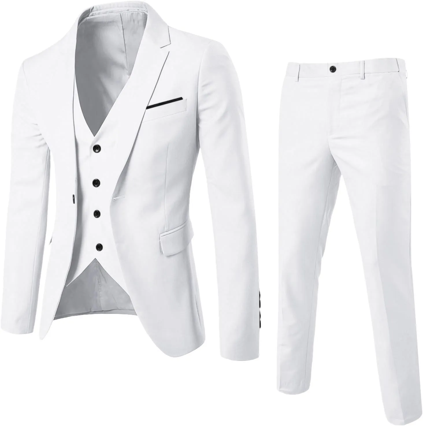 LCMTWX Men'S Suits Slim 3 Suit Business Wedding Party Jacket Vest & Pants Coat Big And Tall Suits For Men 3 Piece Suit 3