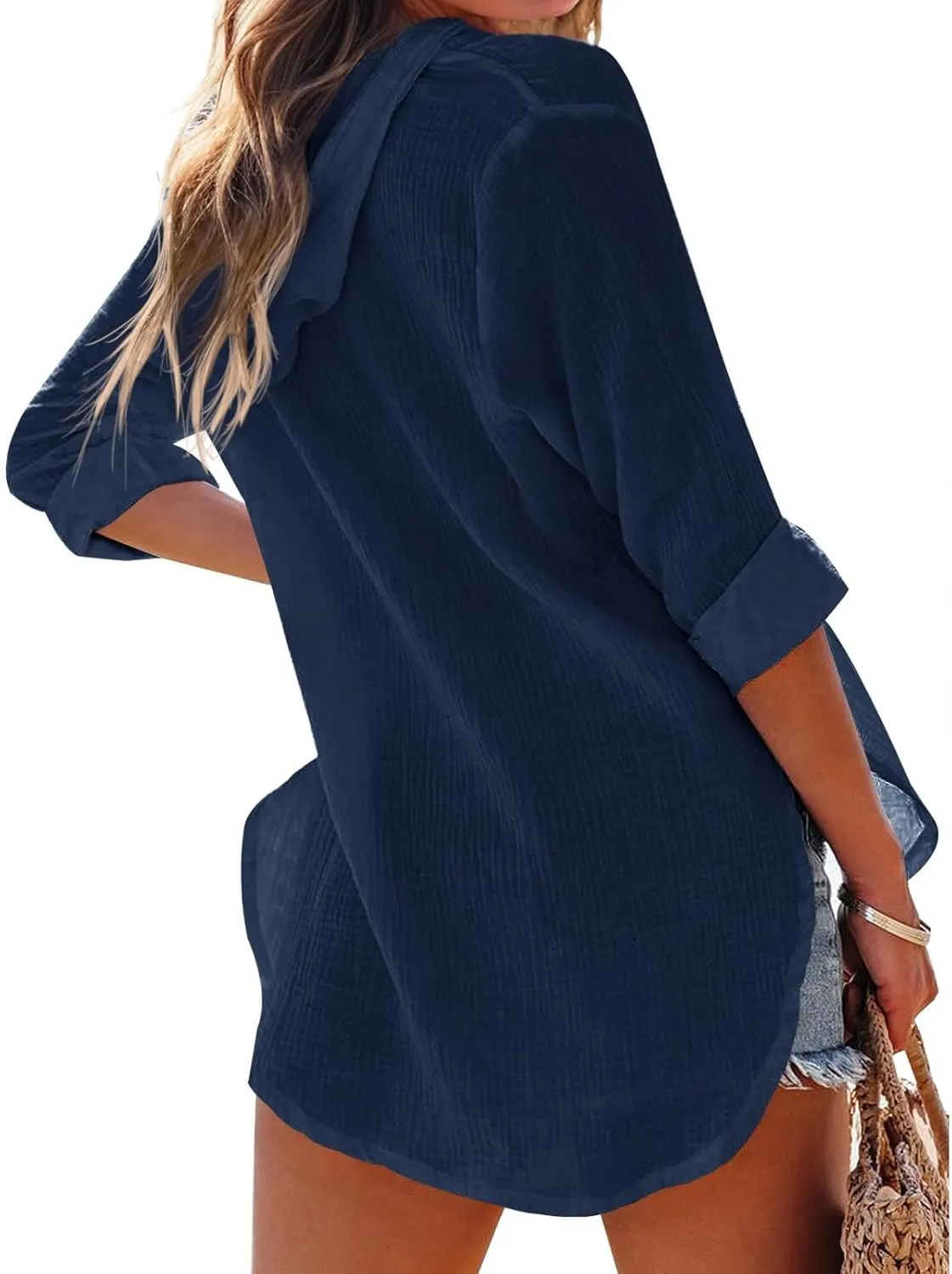 Long Sleeve Shirts for Women Casual V Neck Linen T Shirts Lightweight Pullover Tops Hoodie Sweatshirts Beach Cover Up