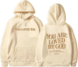 Love Like Jesus Graphic Christian Hoodies for Women Girls Oversized Long Sleeve Sweatshirts Drawstring Pockets Pullover Tops