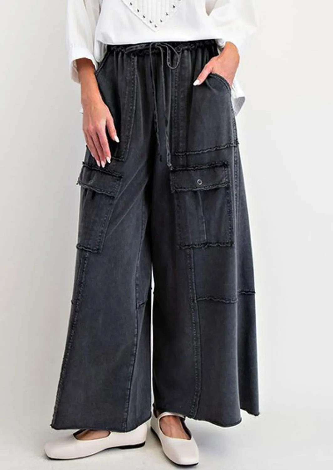 loveimgs Women 2025 Baggy High Waisted Wide Leg Cargo Pants Pockets Y2k Utility Pants Palazzo Sweatpants Slacks Trousers