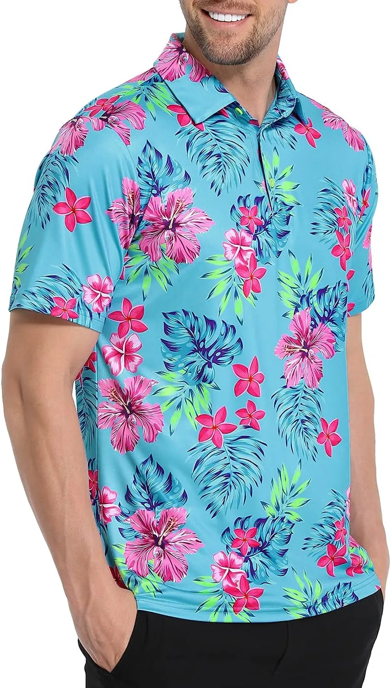 LRD Golf Shirts for Men UPF 50 Moisture Wicking Short Sleeve Polo Shirt