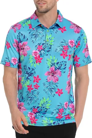 LRD Golf Shirts for Men UPF 50 Moisture Wicking Short Sleeve Polo Shirt