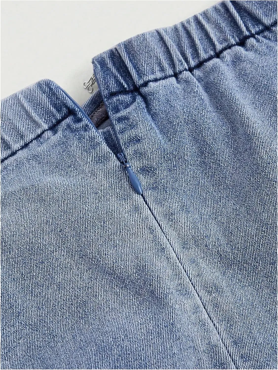 MakeMeChic Women's Plus Size Denim Shorts High Waist Ruched Mini Jean Skirt Skorts