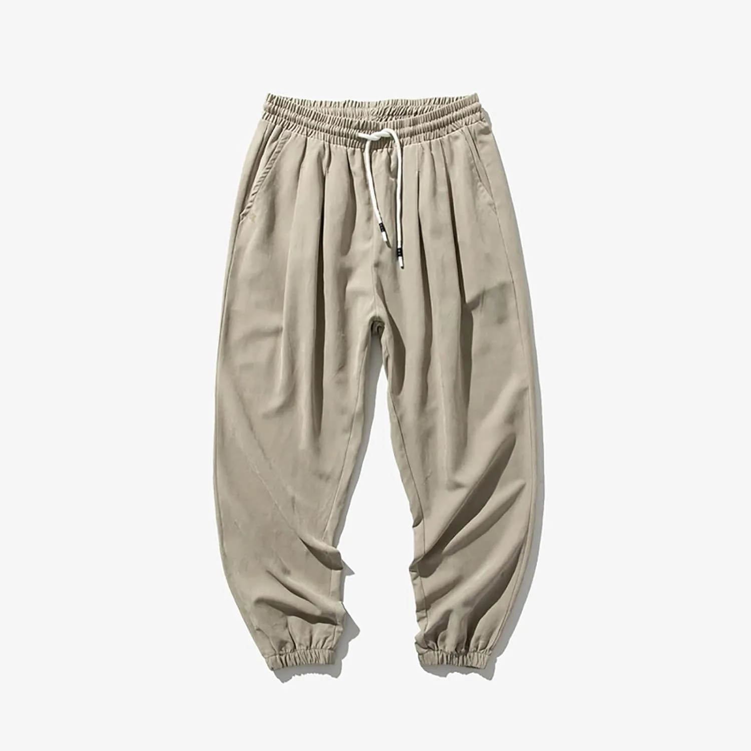 Man Pants for Men Fashion Casual Solid Stretch Waist Drawstring Trousers Outdoor Fashion Fall Baggy Joggers Sweatpant
