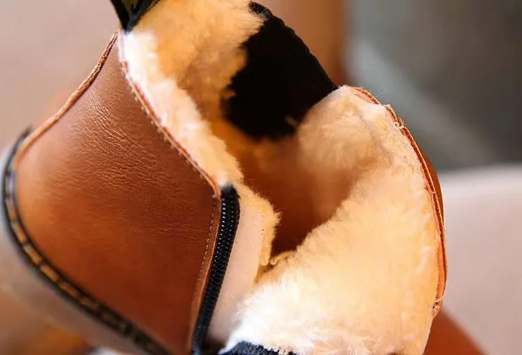 Mateo Vintage Zipper Plush Martin Boots