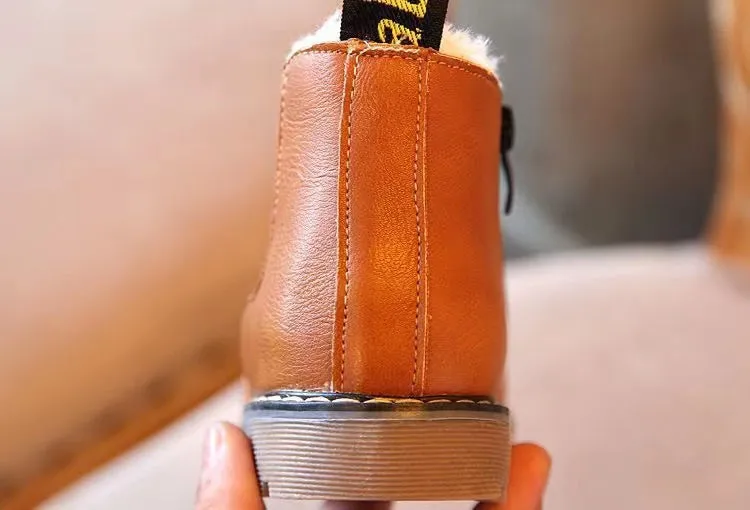 Mateo Vintage Zipper Plush Martin Boots