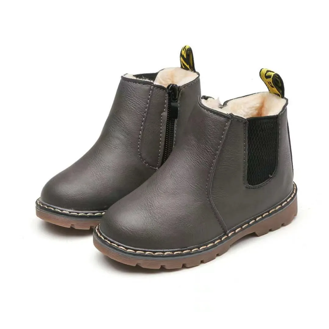 Mateo Vintage Zipper Plush Martin Boots