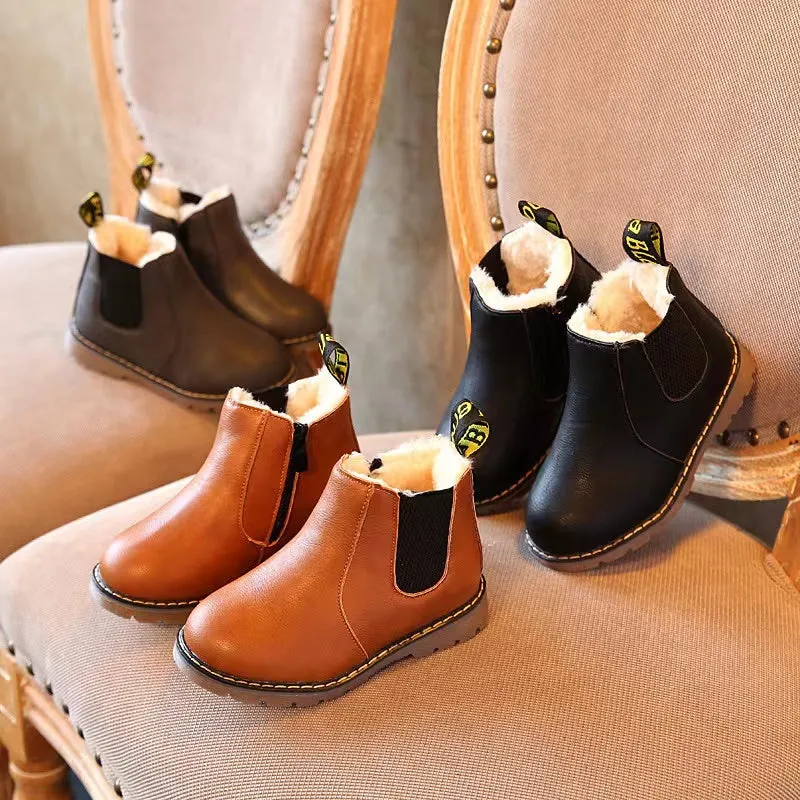Mateo Vintage Zipper Plush Martin Boots