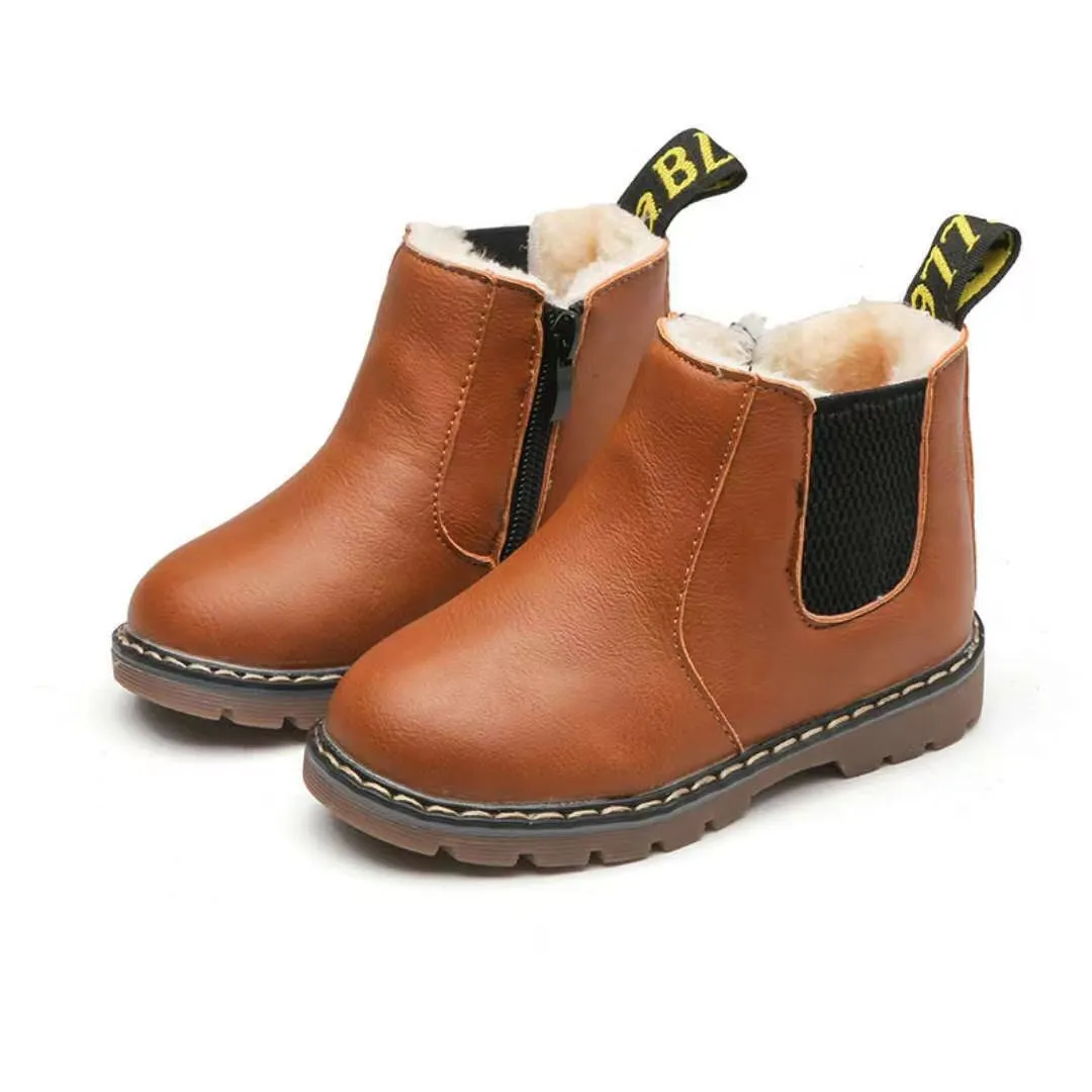 Mateo Vintage Zipper Plush Martin Boots