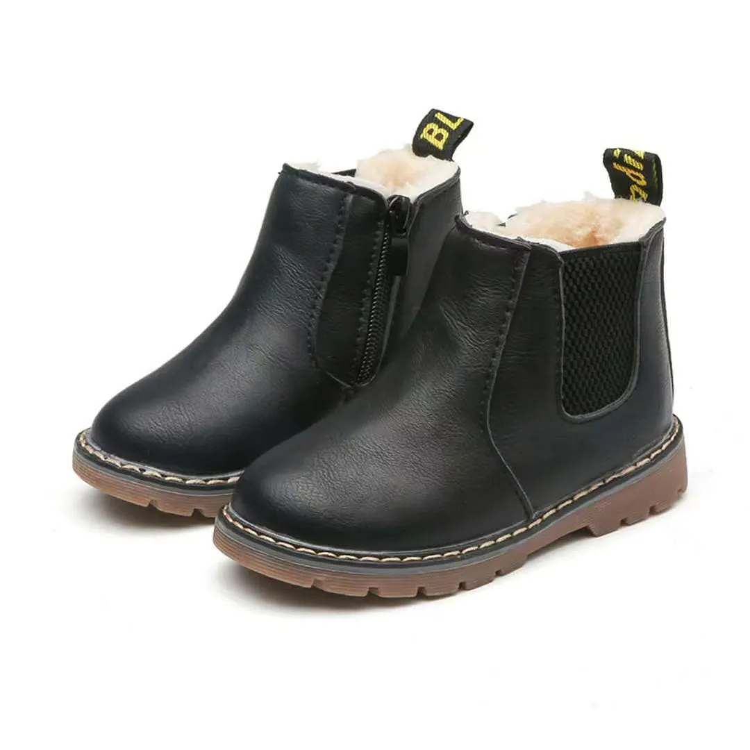 Mateo Vintage Zipper Plush Martin Boots