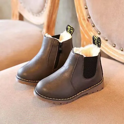 Mateo Vintage Zipper Plush Martin Boots