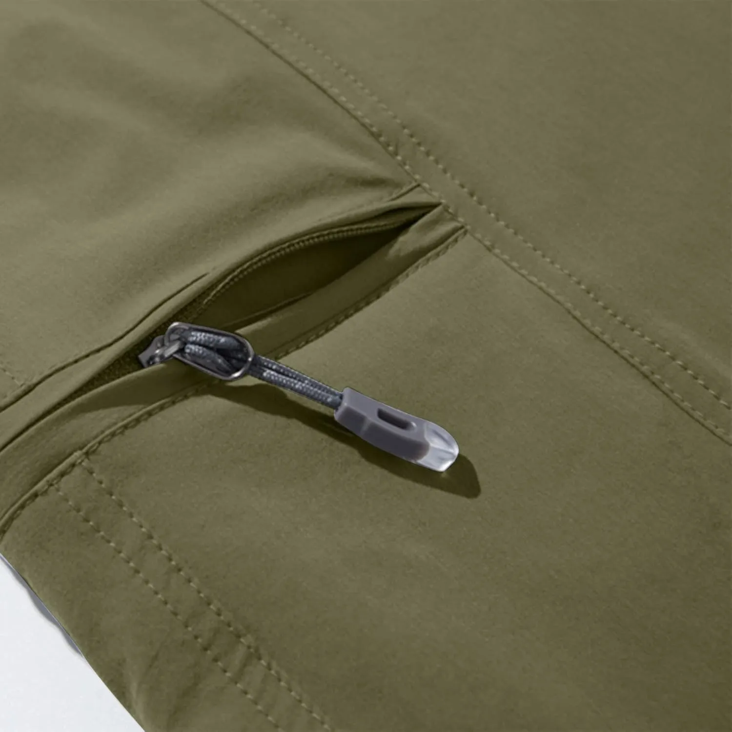 Men Cargo Pants Regular Fit Solid Quick Dry Zip Off Straight Legs Casual Multi Pockets Work Utility Loose Trouser