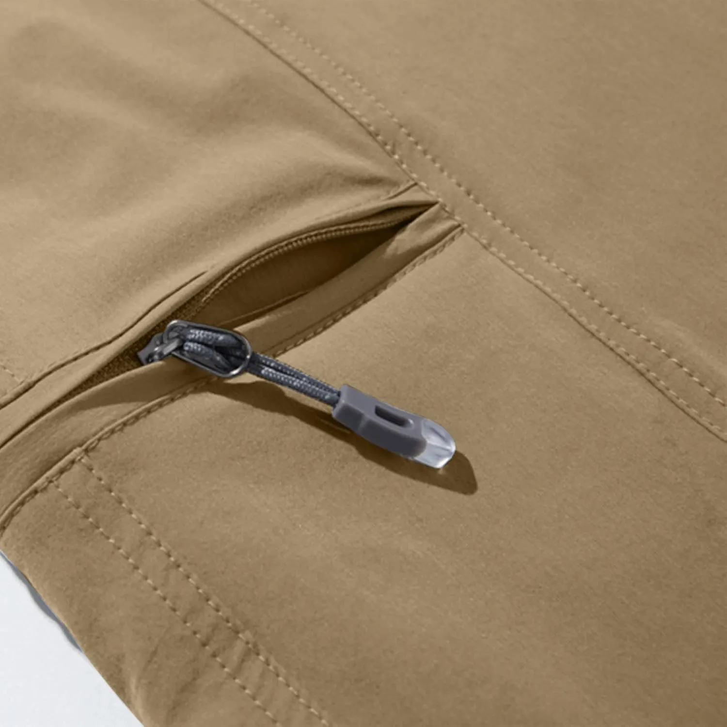 Men Cargo Pants Regular Fit Solid Quick Dry Zip Off Straight Legs Casual Multi Pockets Work Utility Loose Trouser